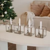 Kép 1/4 - Adventi gyertyatartók - üveg, fém kerettel