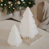 Kép 1/5 - Karácsonyi dekoráció - Fehér méhsejt mintás fenyő - 30 cm