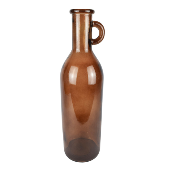 Váza - üveg, barna, állóváza - 50 cm - újrahasznosított üvegből