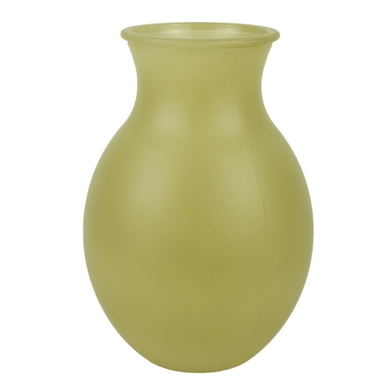 Váza - üveg, sárgászöld - 20 cm