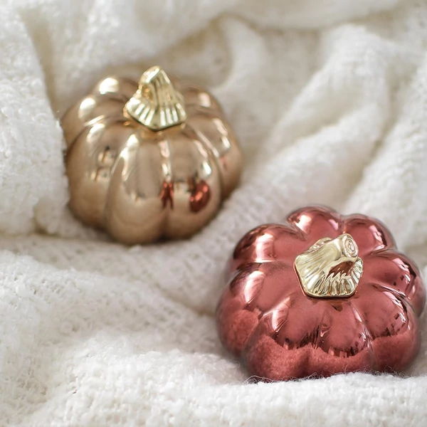 Őszi dekoráció - kerámia tök - burgundi (10 cm)