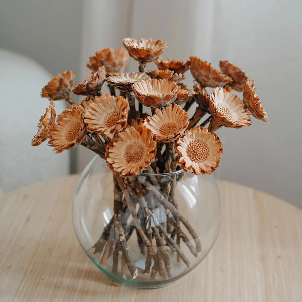 váza szárazvirággal