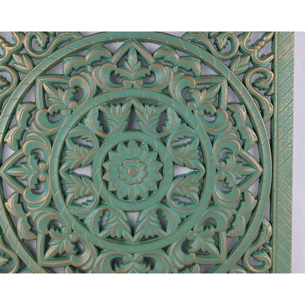 Falikép - mandala - mohazöld