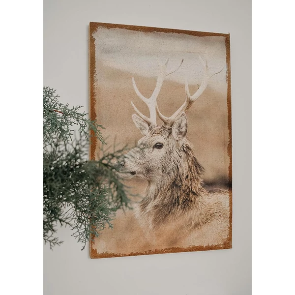 Falikép juta alapon - szarvas - 60x40 cm