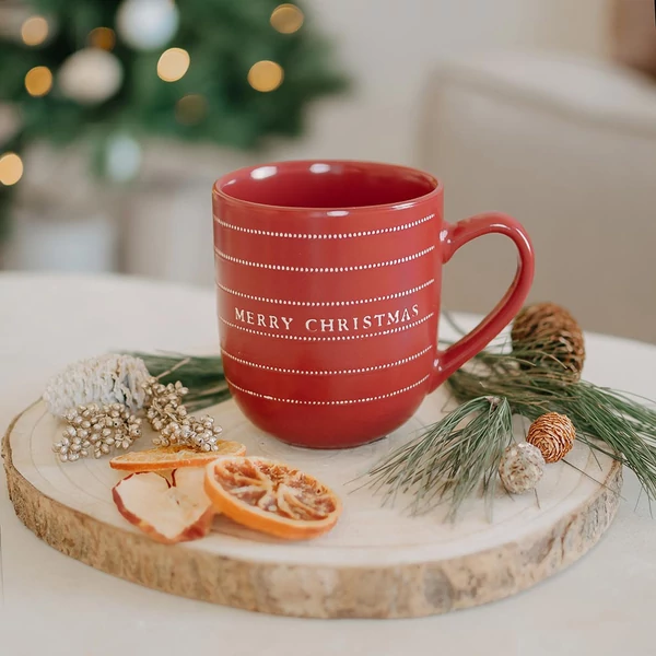 Karácsonyi bögre - matt bordó - Merry christmas