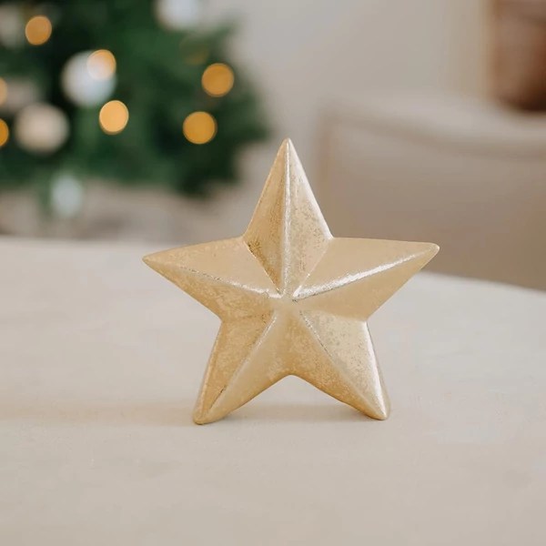 Karácsonyi dekoráció - arany csillag - 13 cm