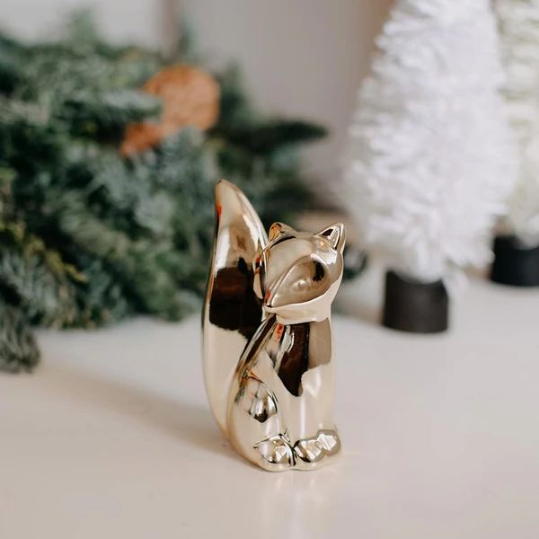 Karácsonyi dekoráció - arany róka - 1 - 10 cm