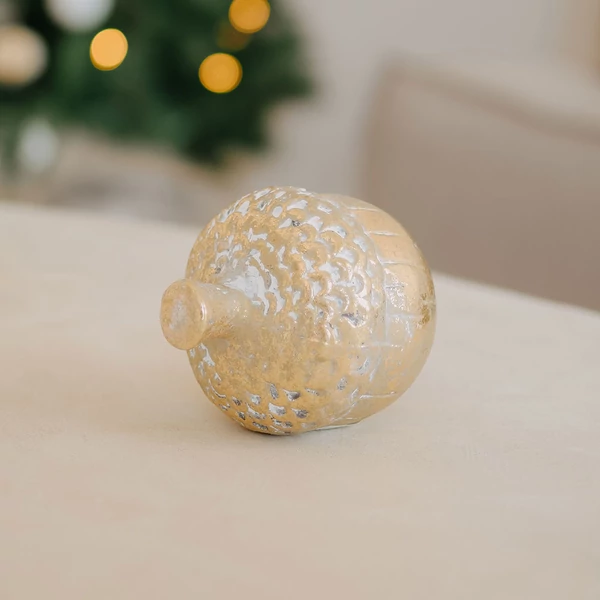 Karácsonyi dekoráció - makk - arany - 13,5 cm