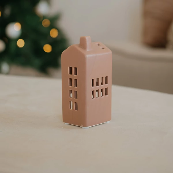 Matt házikók - téglavörös - 15 cm