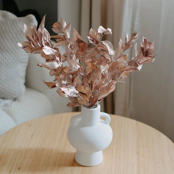 Szárazvirág - nagylevelű ruscus - rosegold