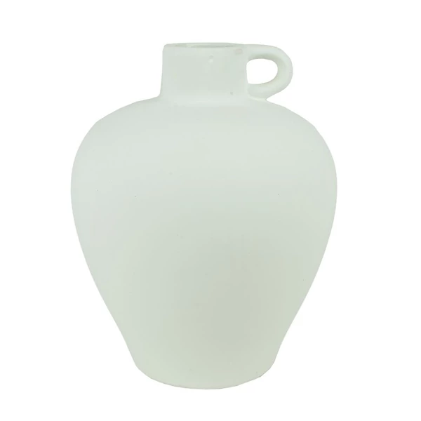 Váza - kerámia, matt, fehér füllel - 22 cm
