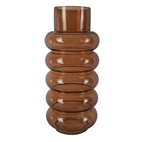 Váza - üveg, barna, michelin formájú - 35 cm