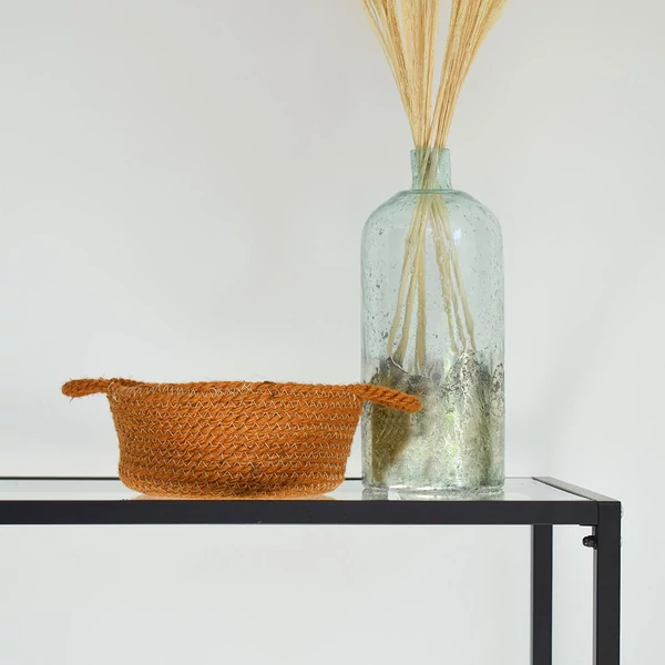 Váza - palack formájú - kékeszöld - 32 cm