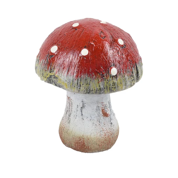 Őszi dekoráció - gomba - rusztikus - piros - nagy - 14 cm