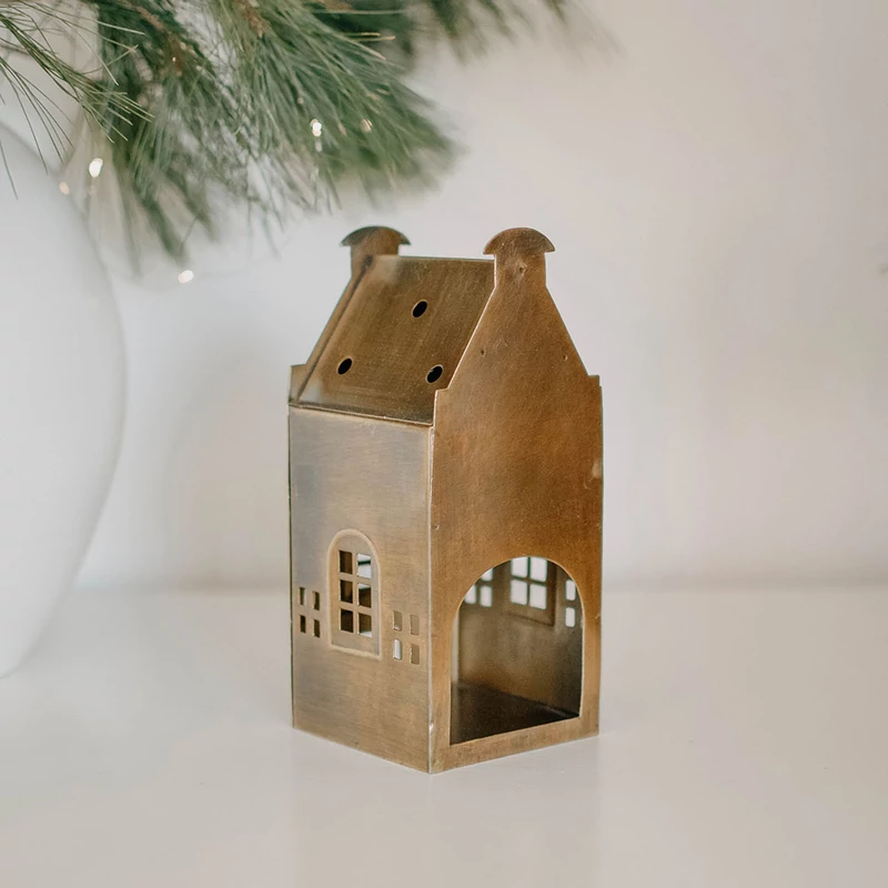 fém házikó mécsestartó 