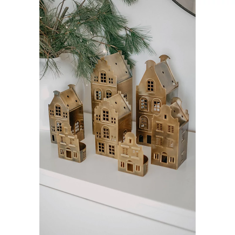 fém házikó mécsestartó 