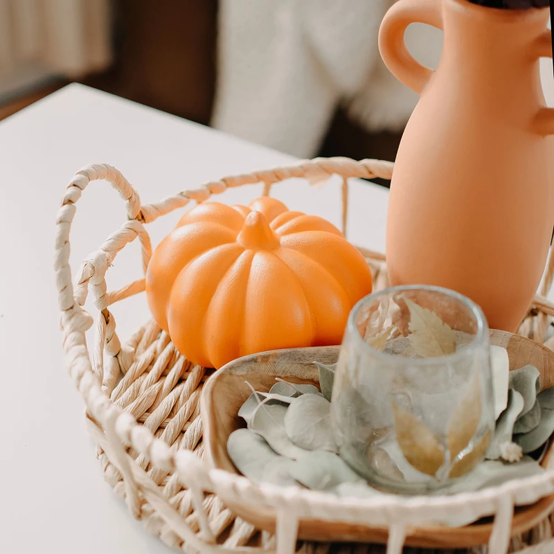 Kerámia tök - matt narancs - 11 cm | őszi dekoráció