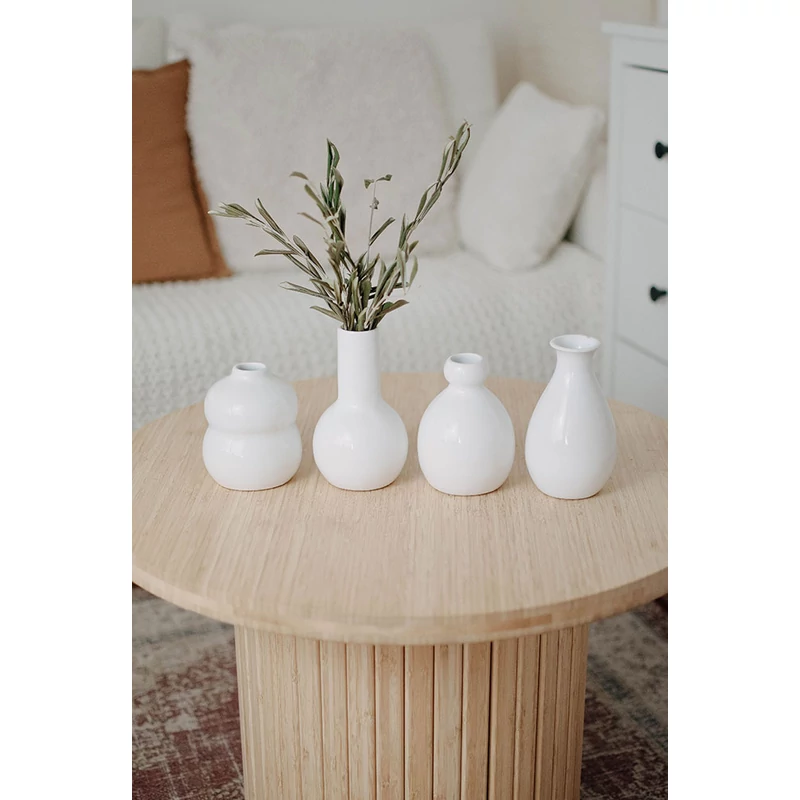 fehér kis kerámia váza