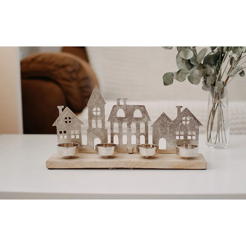 Mécsestartó - belga házikókkal - 30 cm