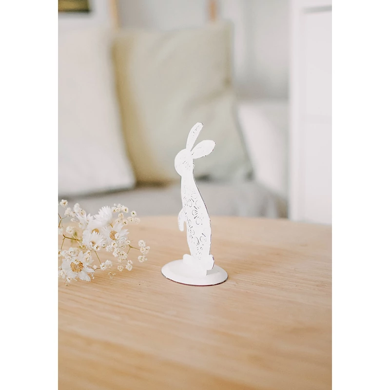 fehér fém húsvéti nyuszi 