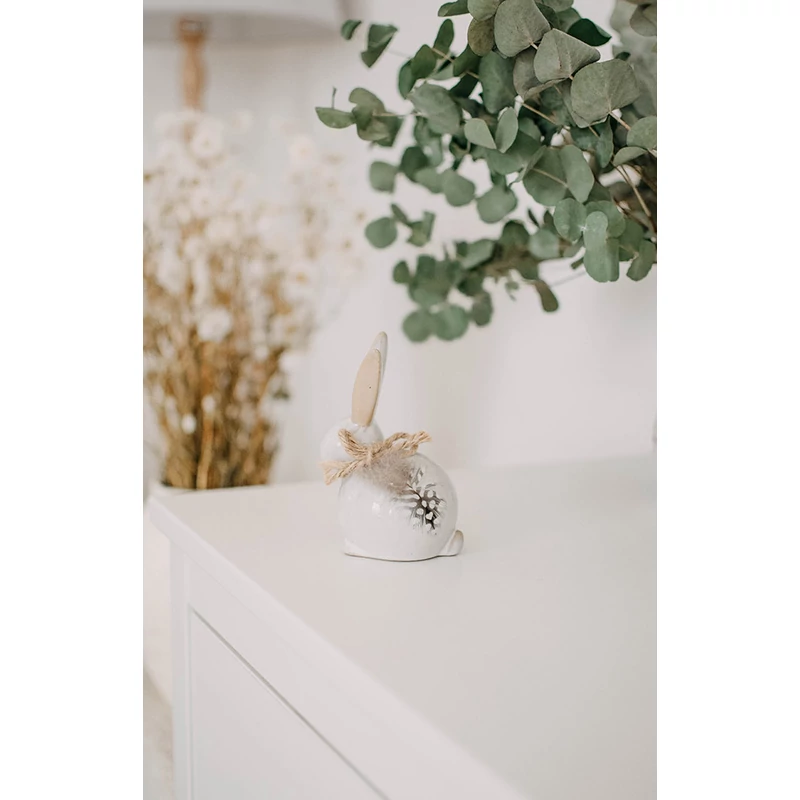 törtfehér kerámia húsvéti nyuszi