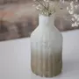 Kép 1/3 - Fehér-barna deres váza - 19 cm