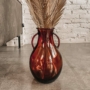 Kép 1/6 - Váza - nagy - barna üveg, két füllel - 32 cm